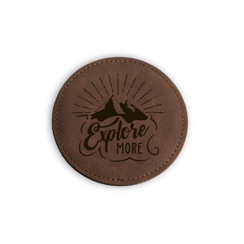 personalized  faux leather coaster in color bay brown