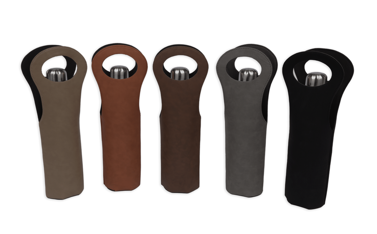 group of leather like Wine Totes
