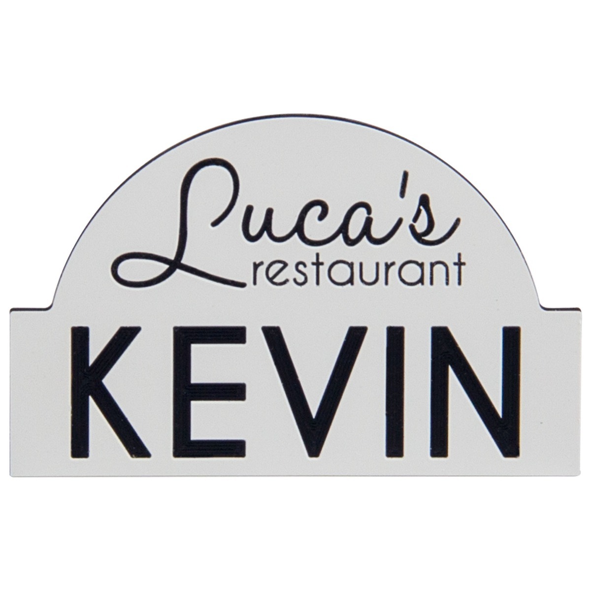 Luca's Restaurant Kevin Name Tag