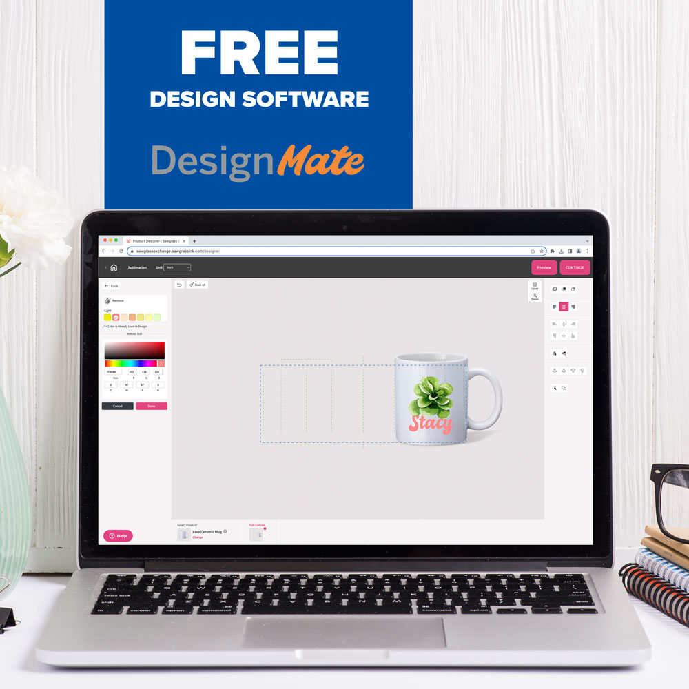 computer with DesignMate open