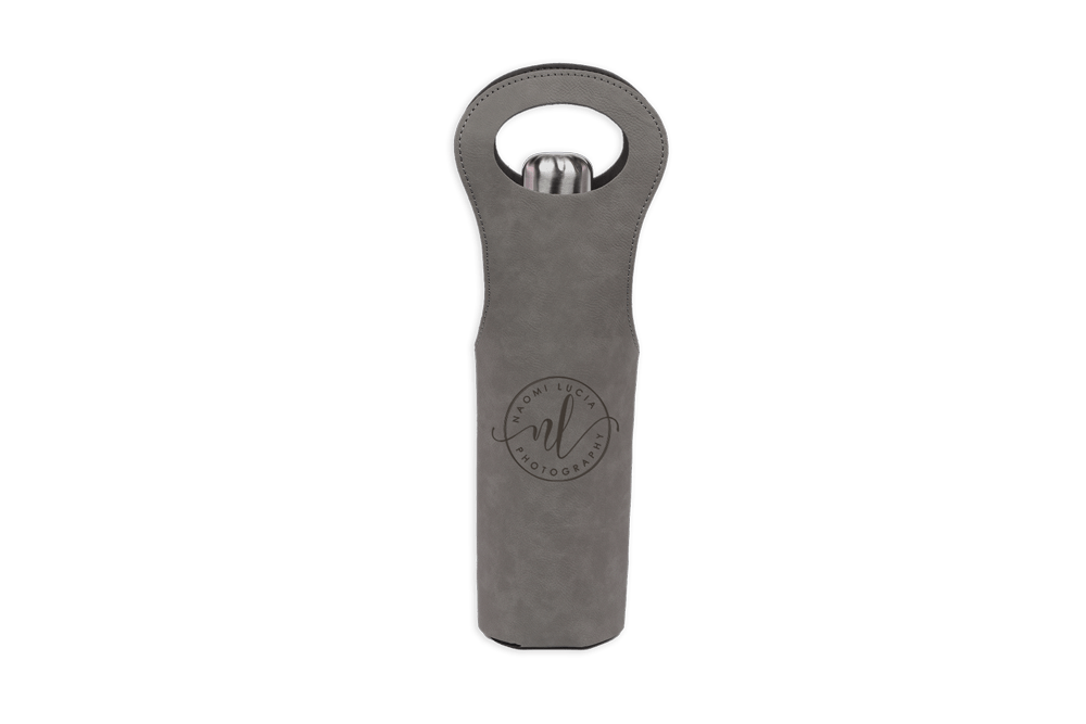 leather like wine tote in color iron gray