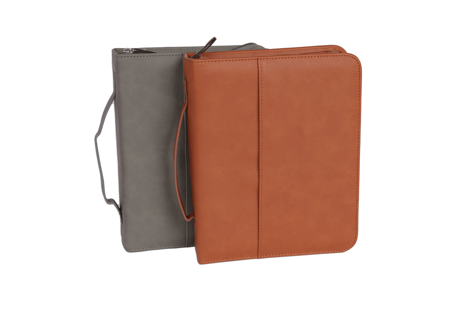 Saddle Collection bible covers in iron grey and chestnut