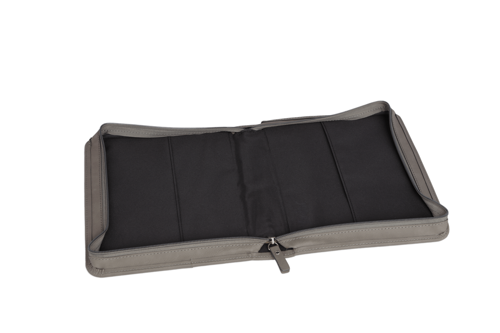 Saddle Collection Iron Grey Bible Cover opened