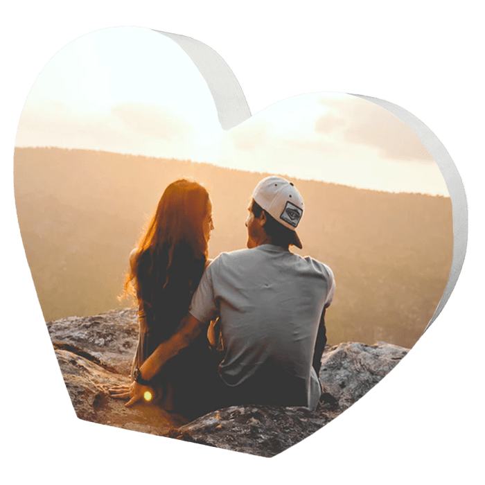 personalized White Coated Wood Heart Block