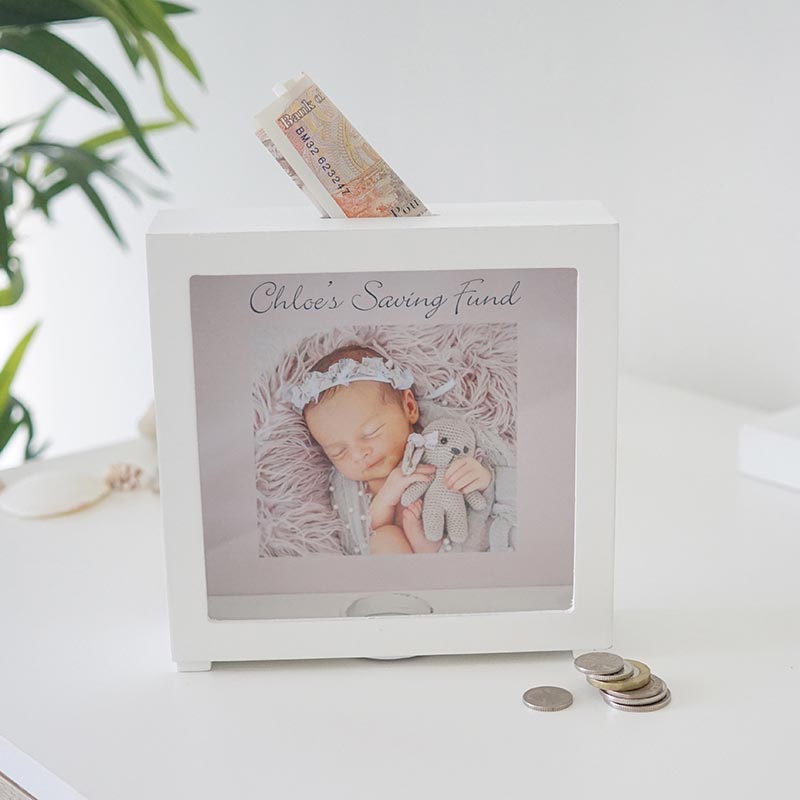 personalized white Shadow Bank Box