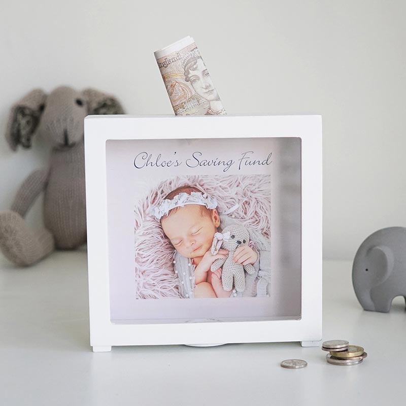 personalized white Shadow Bank Box