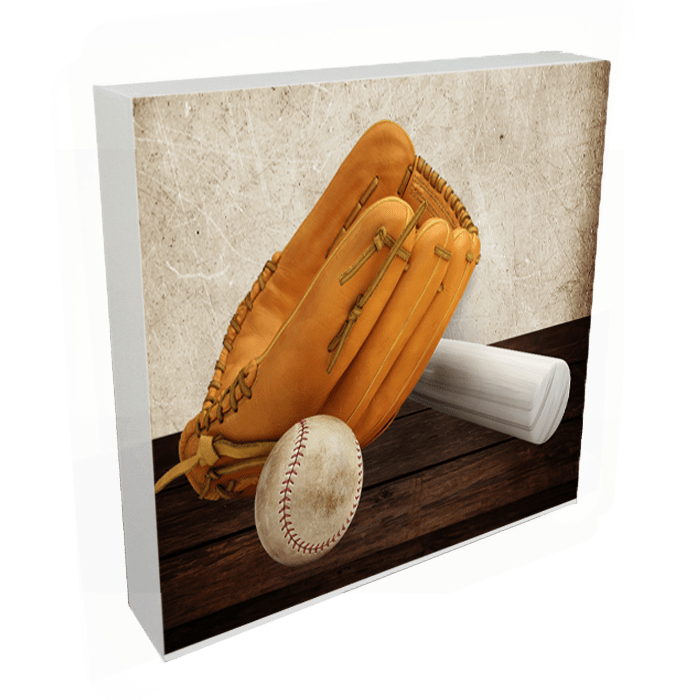 personalized white wood photo block