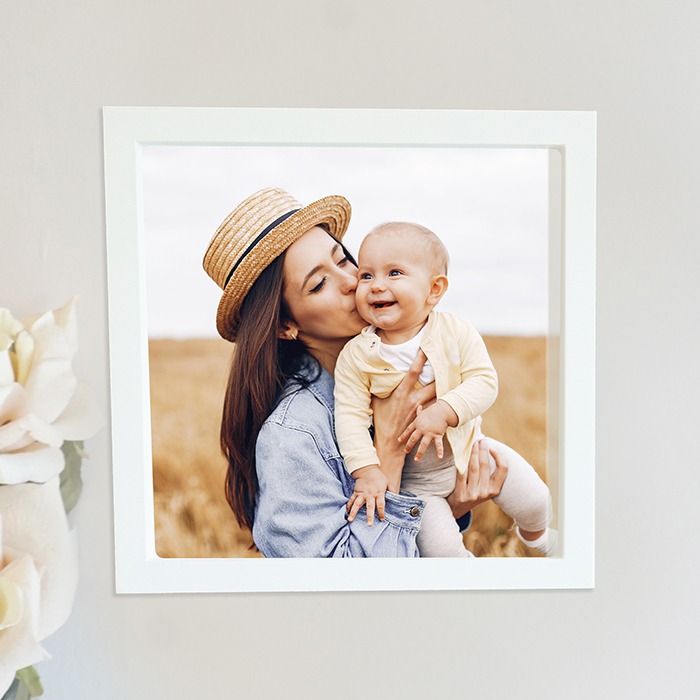 White Coated Wood Square Frame 8.26
