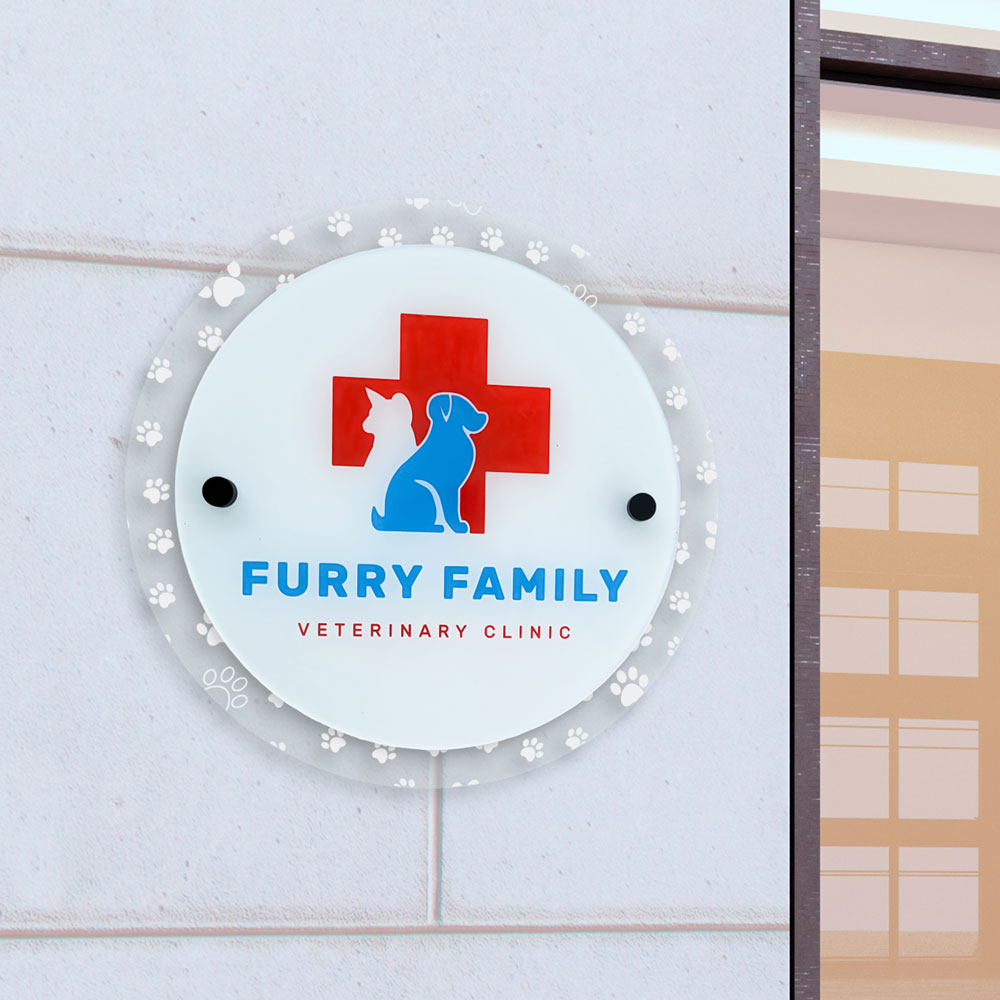 veterinary clinic sign on wall
