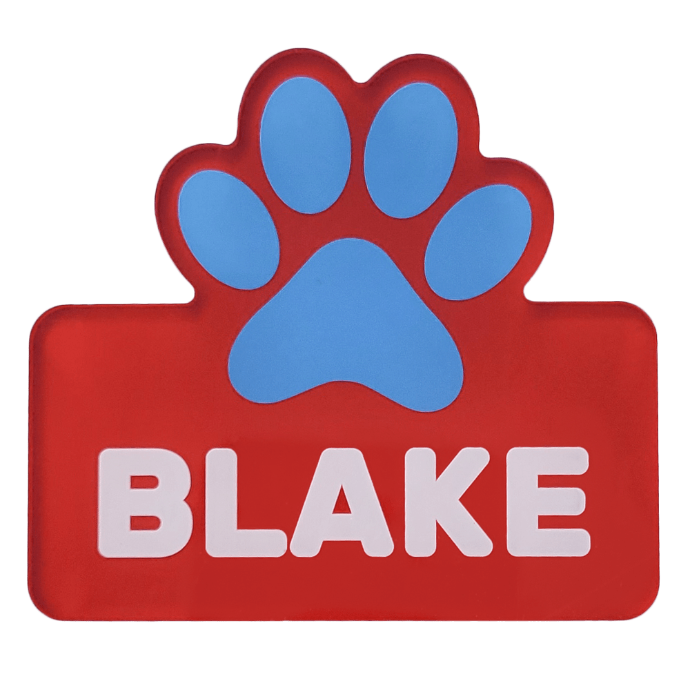 Name tag with paw print