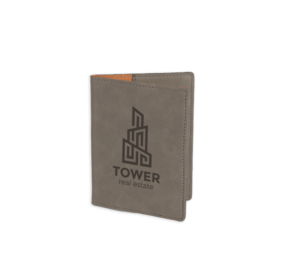 Iron grey Saddle Collection passport cover customized with logo