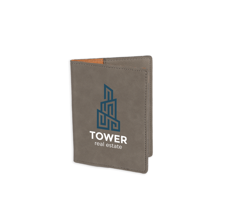 Iron grey Saddle Collection passport cover customized with logo