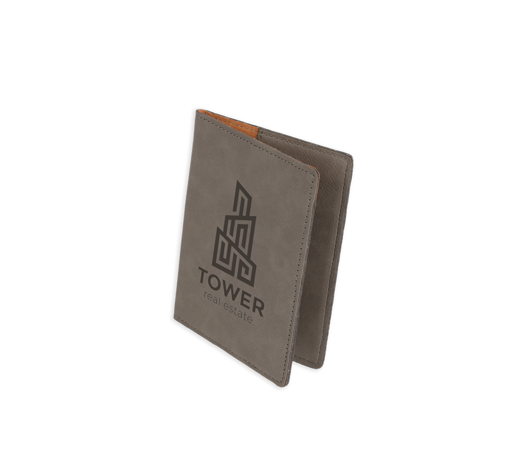 Iron grey Saddle Collection passport cover customized with logo