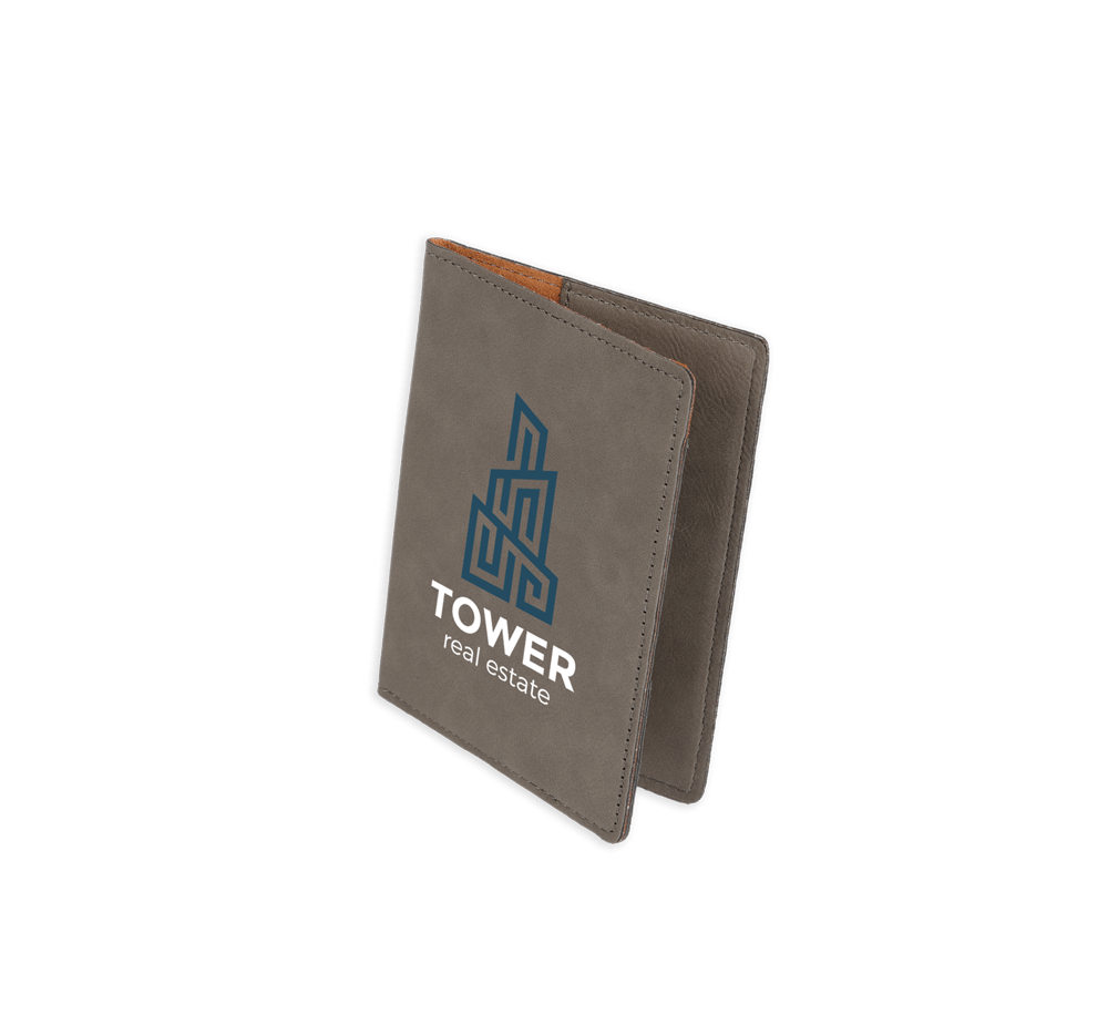 Iron grey Saddle Collection passport cover customized with logo