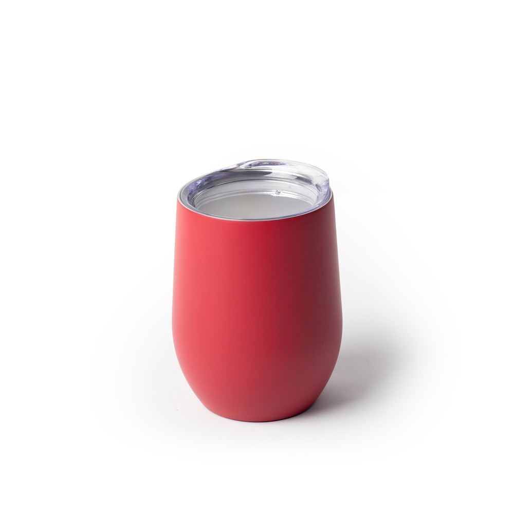 red stainless steel Stemless Wine Glass
