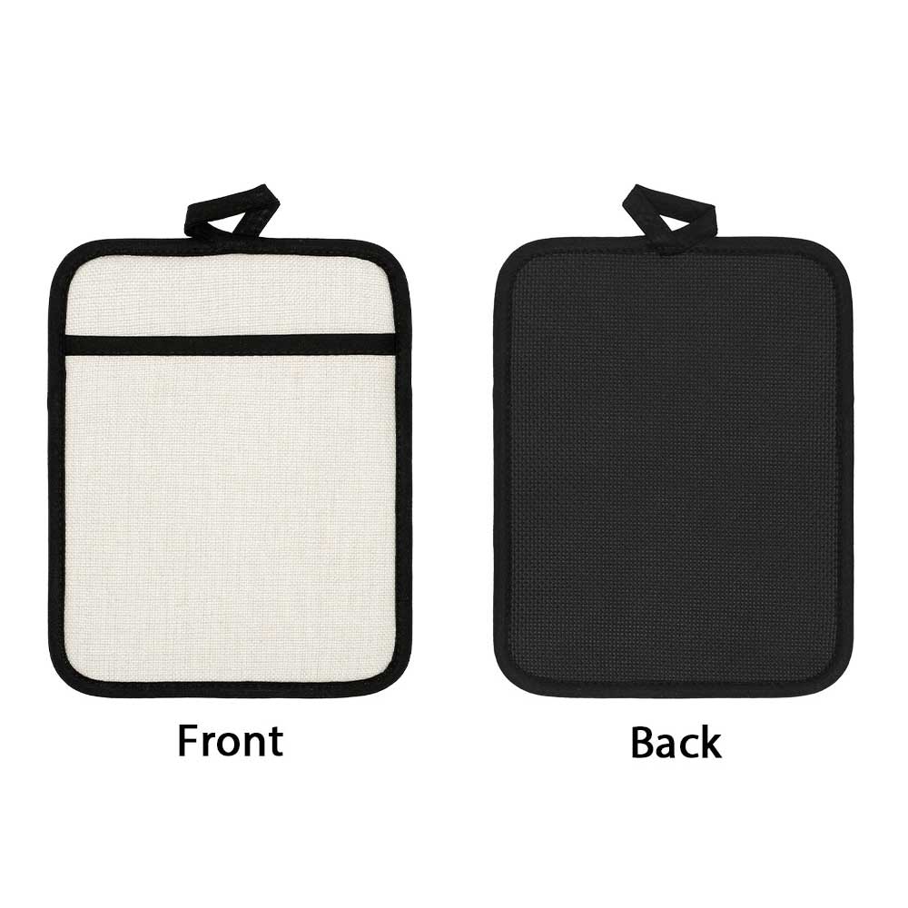 Front and back of linen pot holder