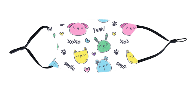 Kid's face mask with animal design sublimated