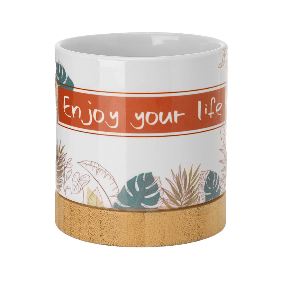 Planter with Enjoy Your Life design