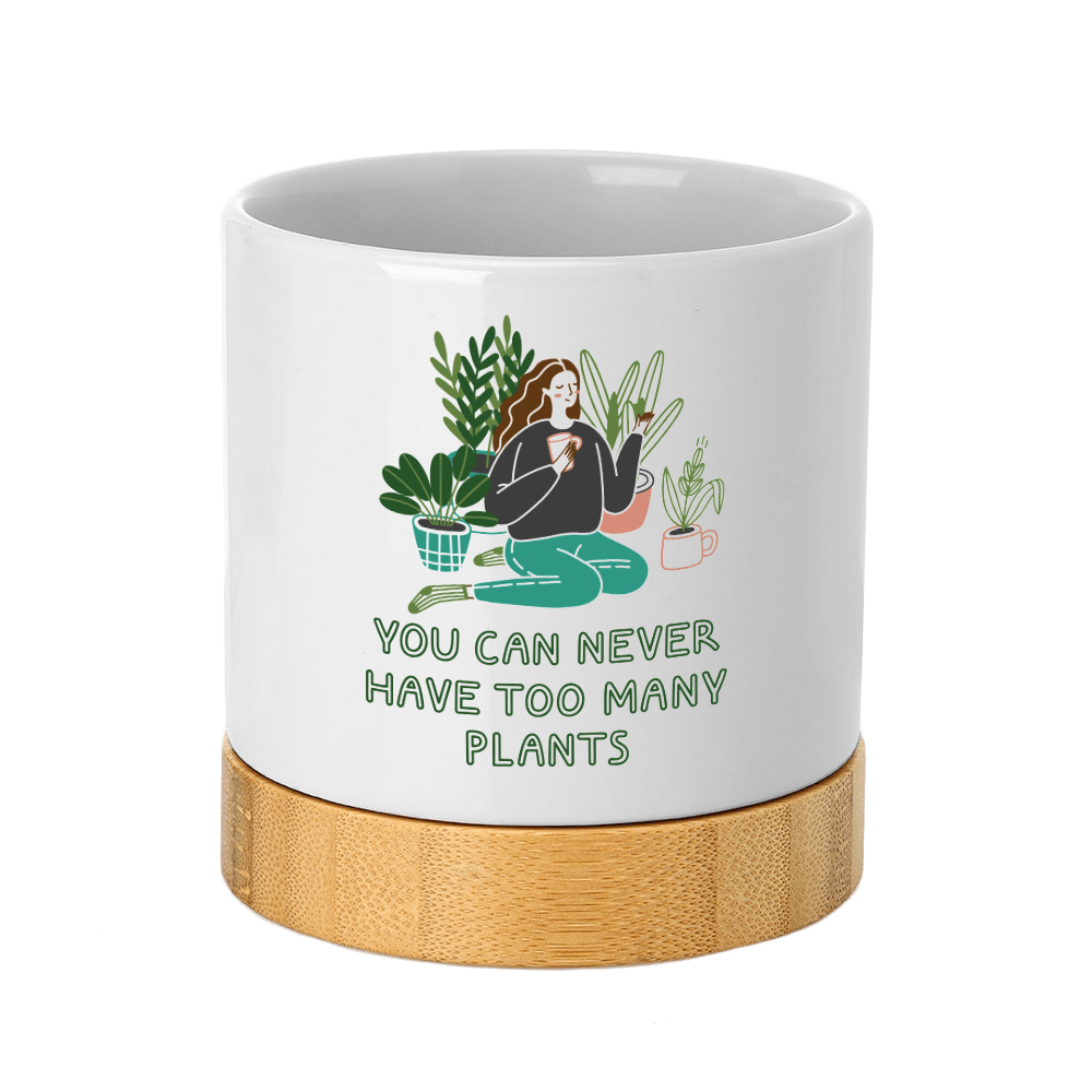 Planter with plants quote and design