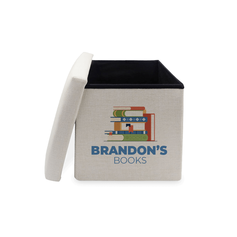 Personalized storage cube with lid off