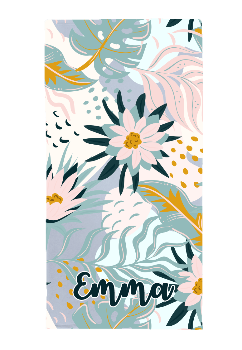 30 x 60 WHITE BEACH TOWEL MICROFIBER VELOUR SUBLIMATION