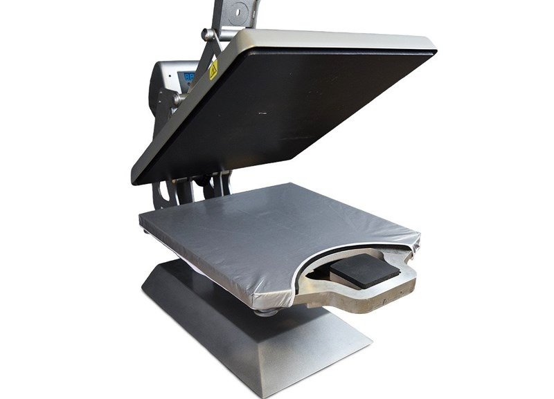 tag along heat press platen installed in heat press