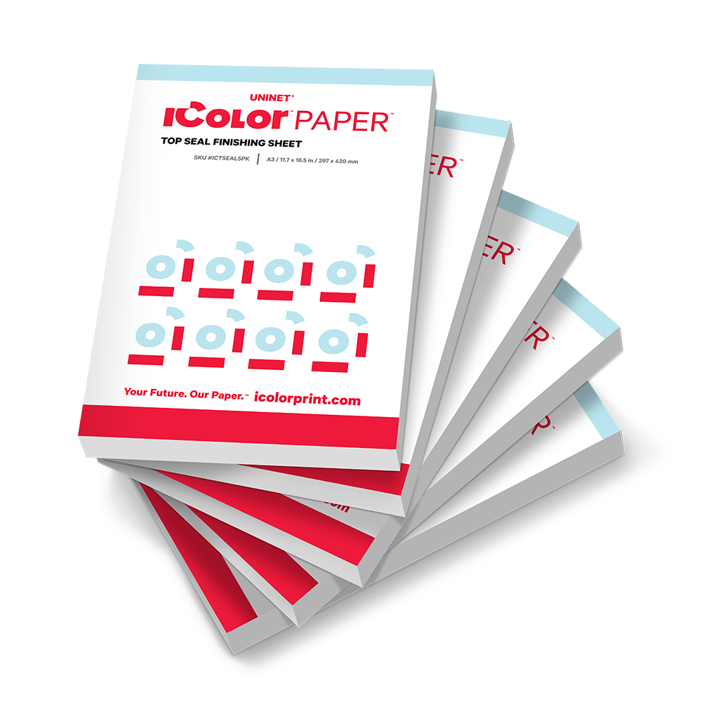 Stack of top seal finishing sheets