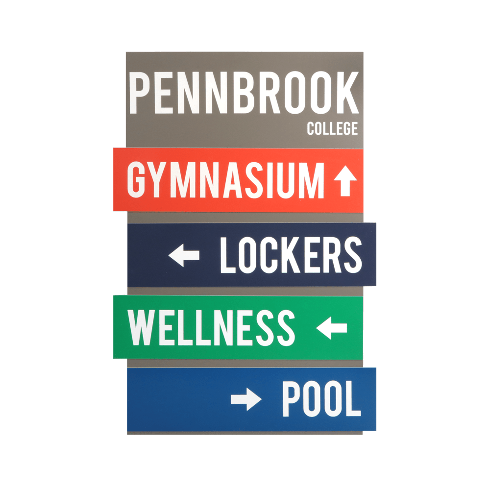 Pennbrook College athletic building directory sign