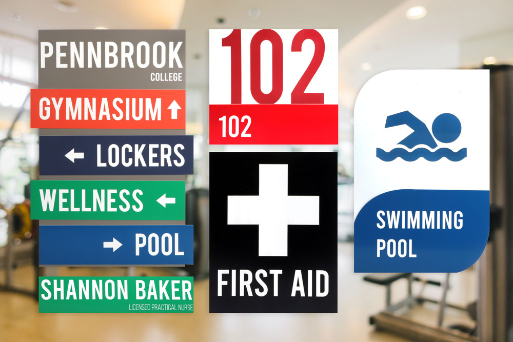 Sign kit for a College athletic building