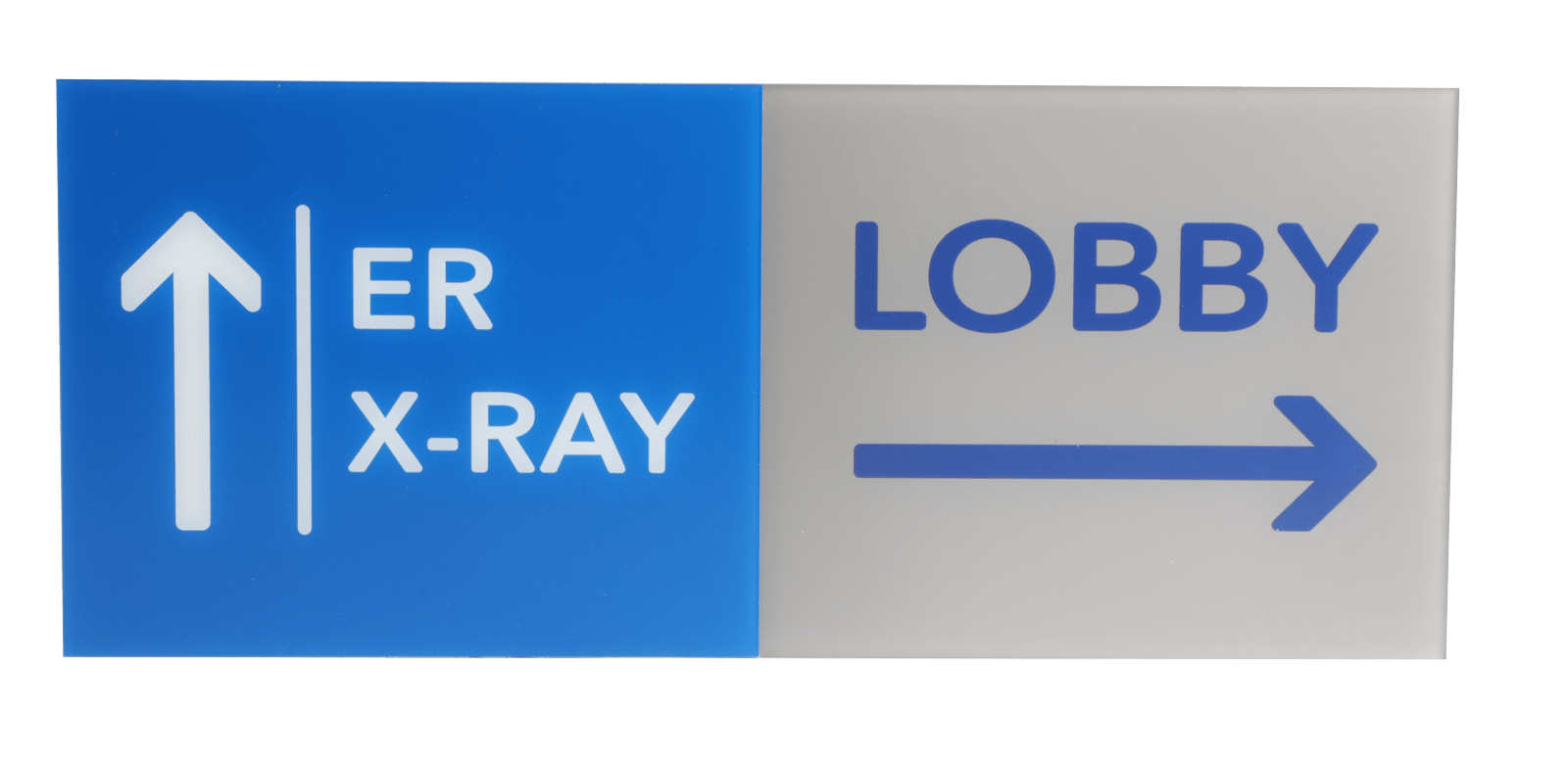 ER X-Ray Straight Ahead & Lobby To The Right Sign