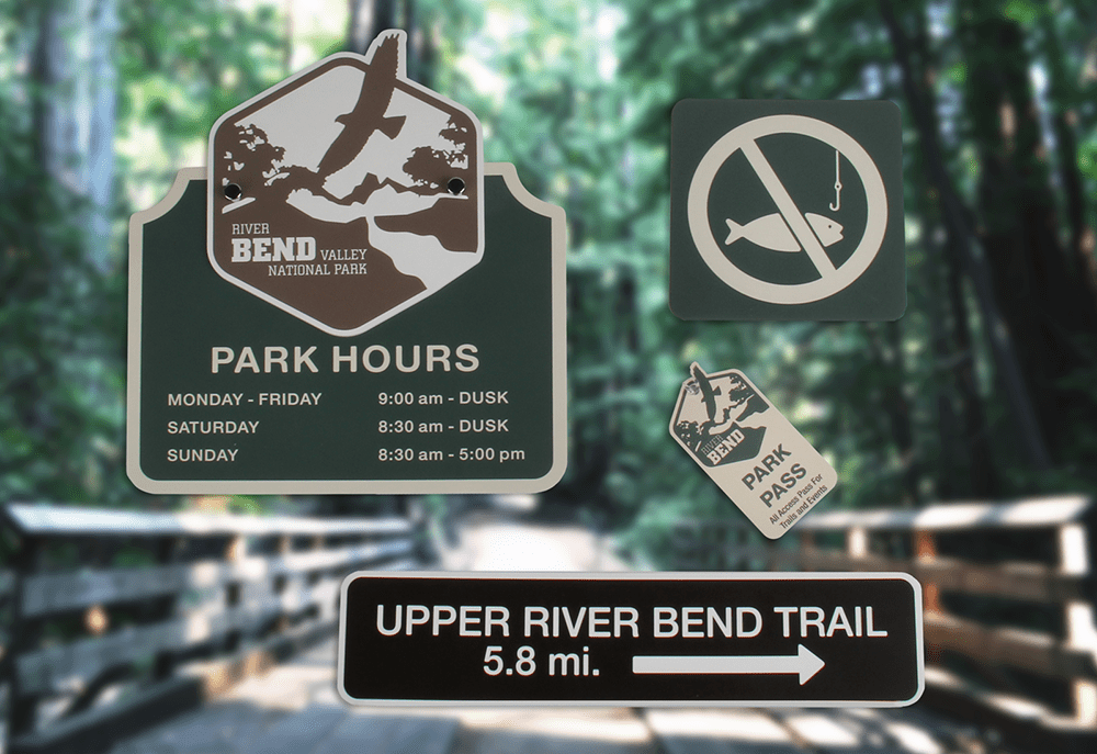 Kit of signs for a park