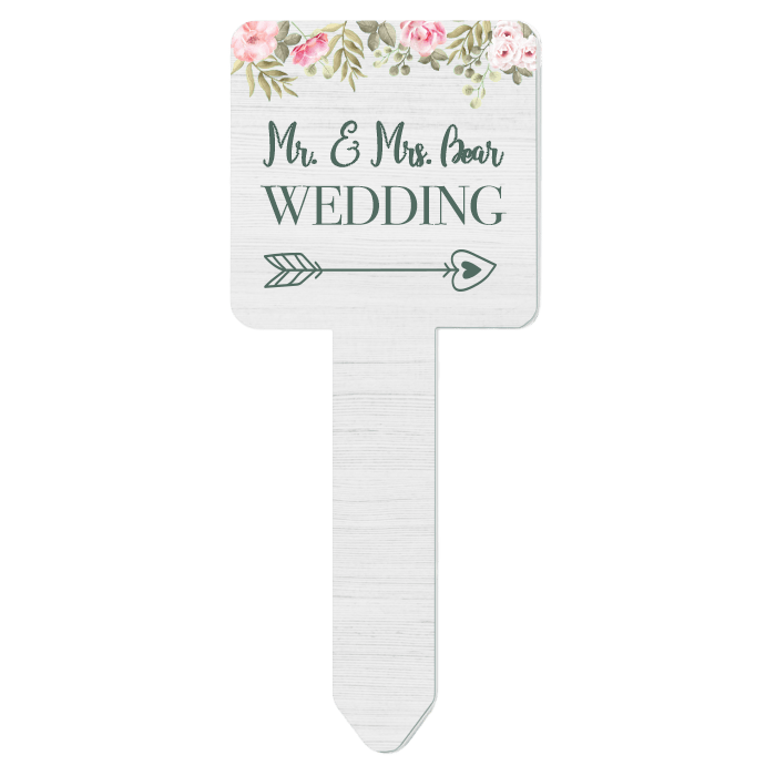 Unisub White Small Square Aluminum Garden Stake - 6.9" x 2.75"