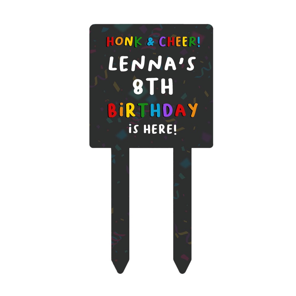 Birthday garden stake