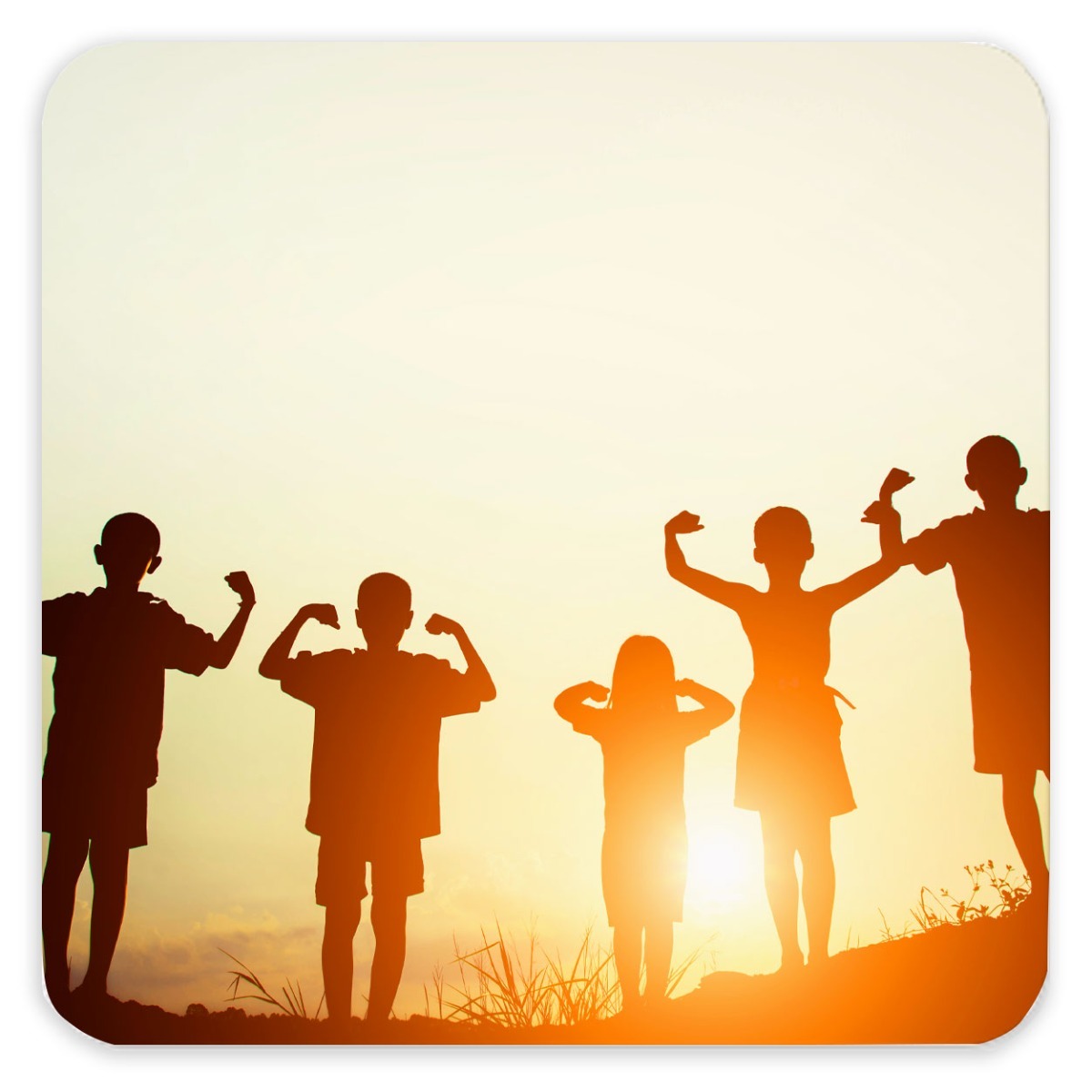 Personalized magnet of kids and sunset
