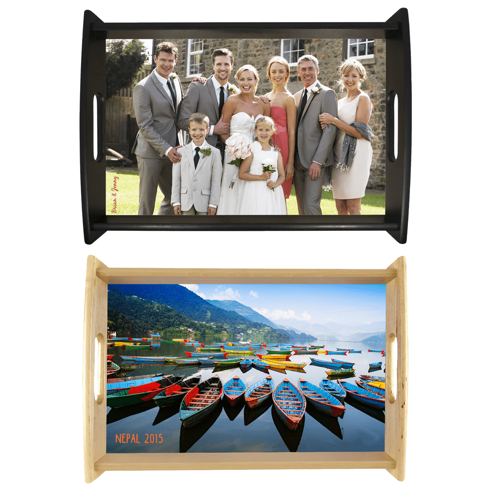 Unisub Wood Large Serving Tray with Sublimation Insert - 14" x 19"