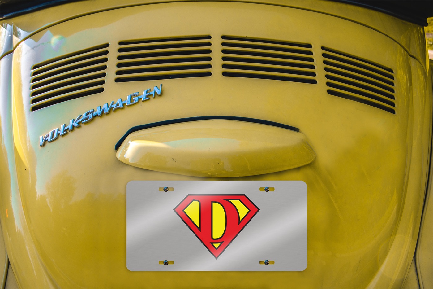 License plate cover on vehicle 