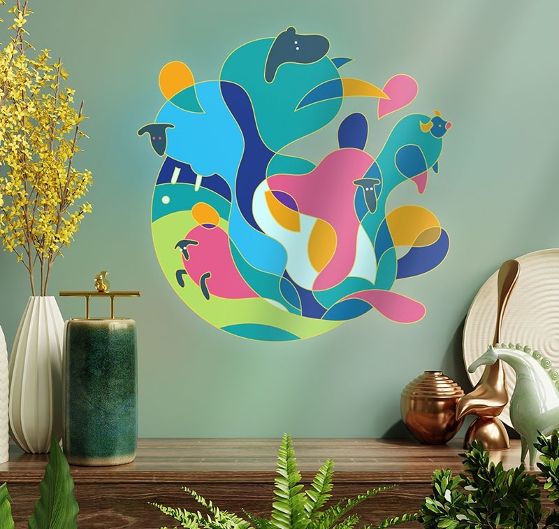 Colorful wall décor decal
