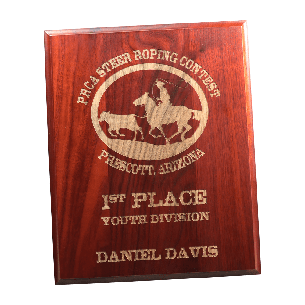 Cherry 10-1/2" x 13" Sculpted Edge Wood Plaque
