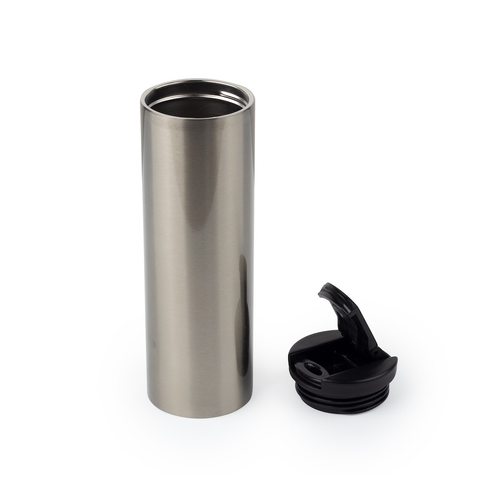 Blank stainless steel flask bottle with lid off