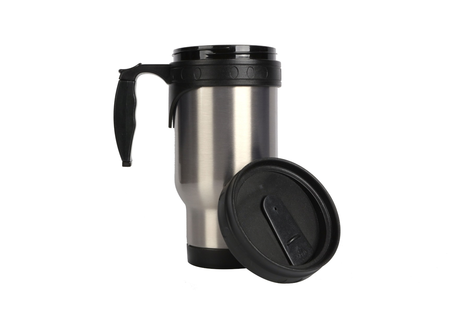 Silver SS Travel Mug w/Insert 14 oz Stainless Steel  (24/cs)