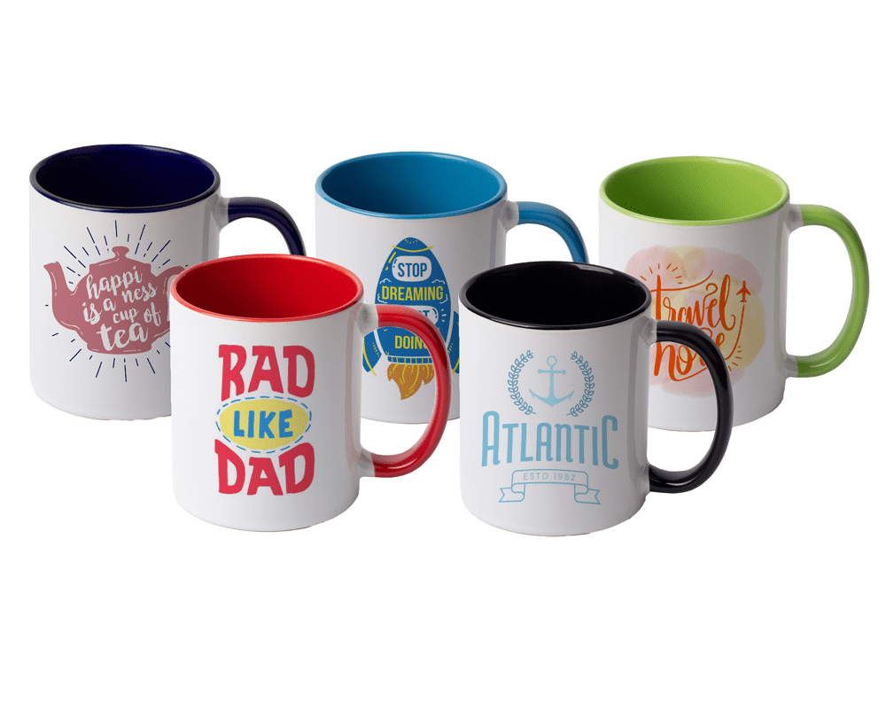 group of 11oz inner color mugs