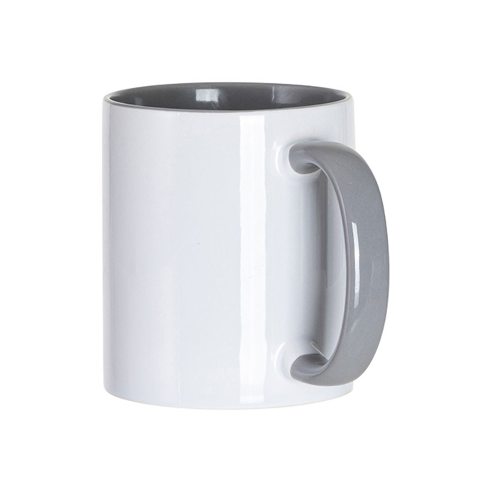 blank grey inner color mug handle
