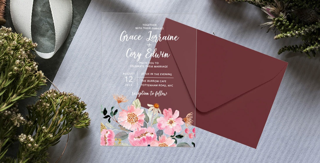 Get Inspired: Clear Acrylic Wedding Invite