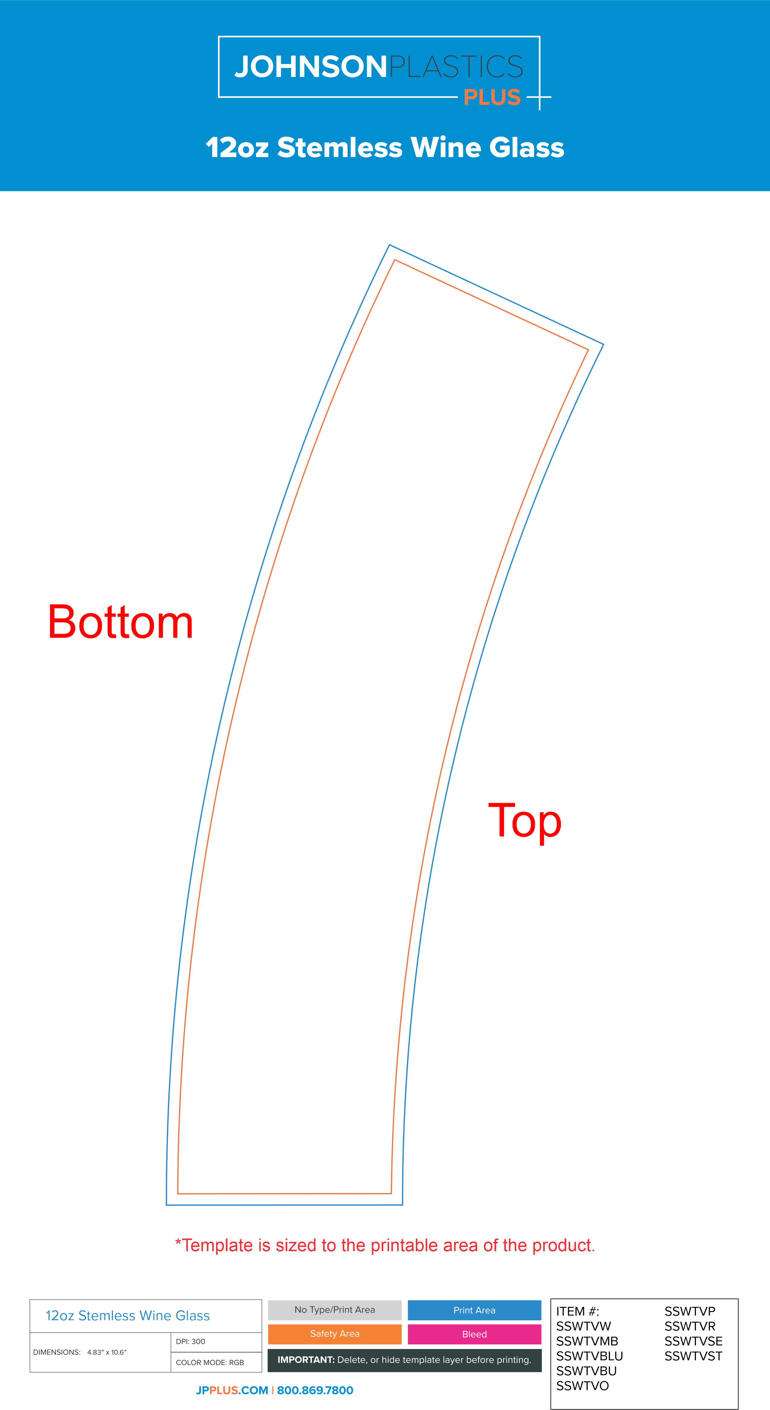 12oz Stemless Wine Glass