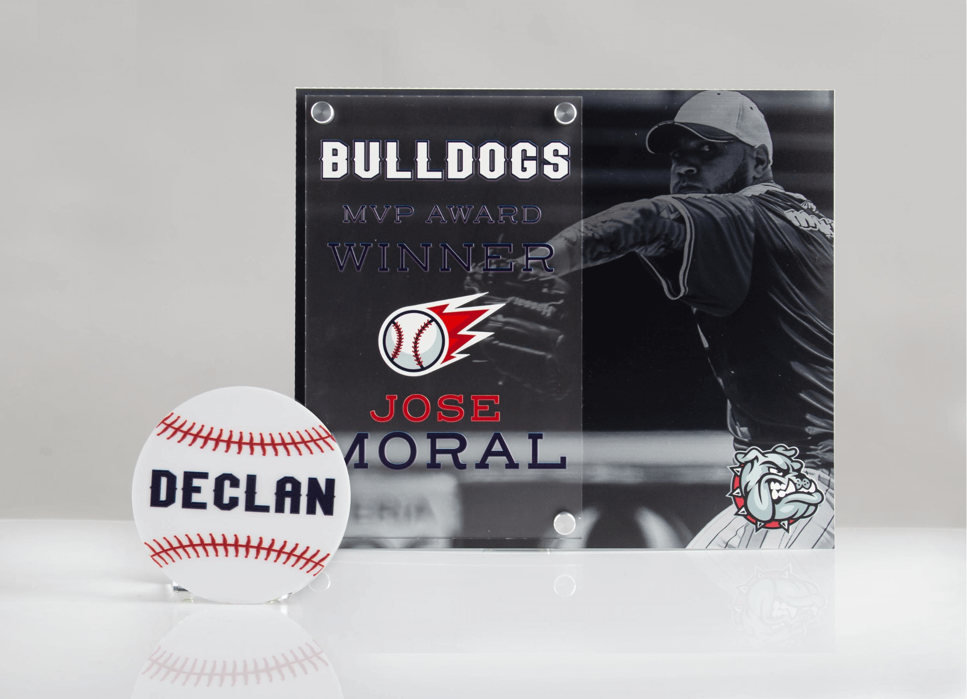 UV-LED Printed Baseball Awards UV-LED printed baseball award