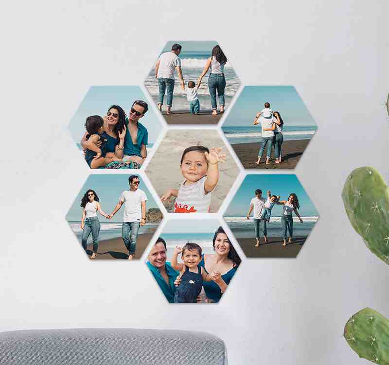 Double photo panel of an athlete in their uniform on one side with their team mascot, name, and number on the other side