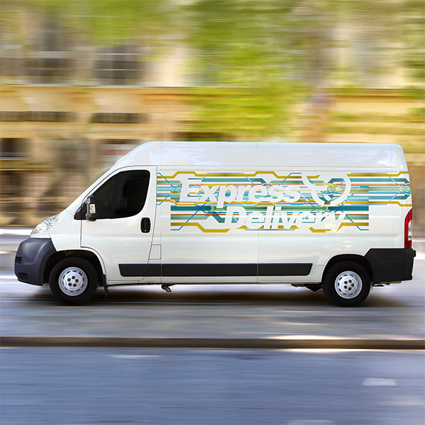 Express delivery decal on vehicle Express delivery decal on vehicle