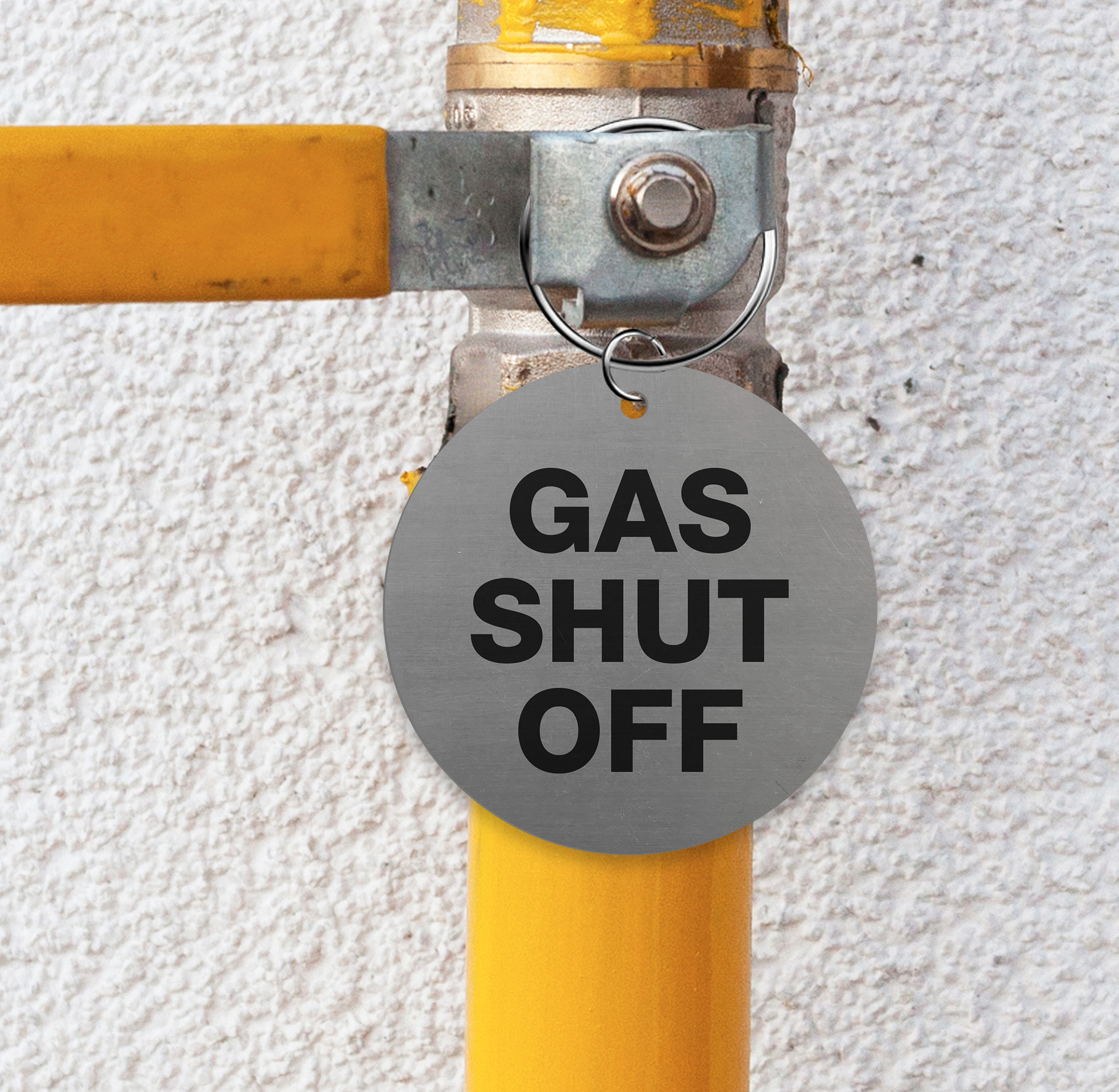Valve Tag Gas Shut Off Engraved with LaserBond